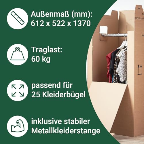 3 x Kleiderbox mit Stange - 4