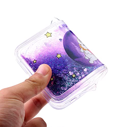 Oopkins Liquid Case For Samsung Galaxy S22 Ultra,Galaxy S22 Ultra Soft Tpu Silicone Case For Girl Sparkle Floating Quicksand Clear Shockproof Cover For Samsung Galaxy S22 Ultra Bling Purple Dumbo Xy #TOP3