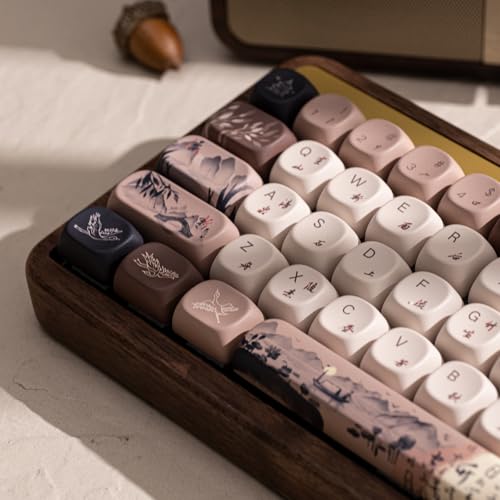 Teclas PBT Akko perfil Moa Mountain Seclusion con 140 piezas compatibles con teclado mecánico 6