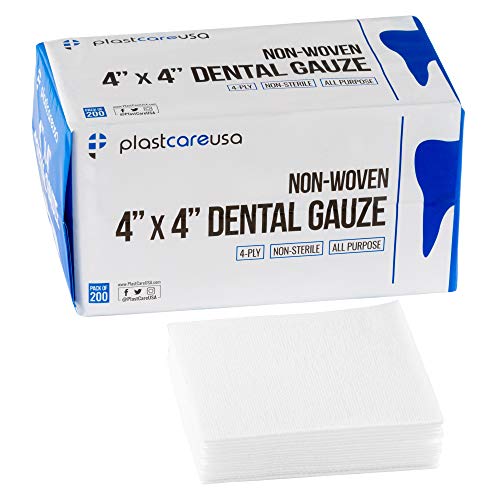 200 4 x 4 Non Woven Sponges 4 Ply, Non-Sterile Dental First Aid Gauze