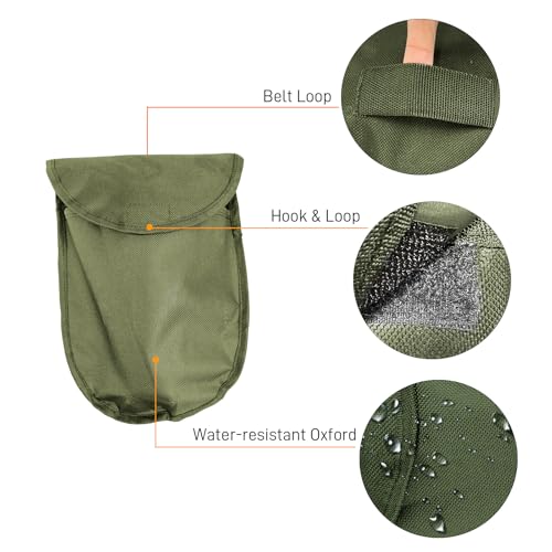 Mini Folding Camping Shovel, Lightweight Portable Small Tactical Survival Shovel, High Carbon Steel Military Shovel Entrenching Tool for Outdoor, Hiking, Digging, Backpacking, Car Emergency, Off Road