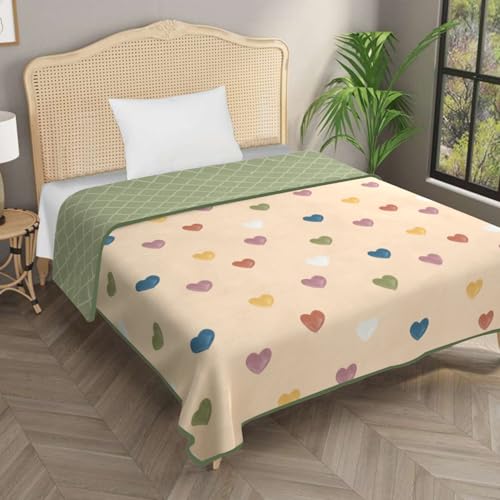 Image of Homestan Reversible All Season Cotton Feel Dohar for Single Bed,Soft Light Weight AC Blanket /Comforter for Summer /Winter /Monsoon (58x86 Inches, Heart Blush)