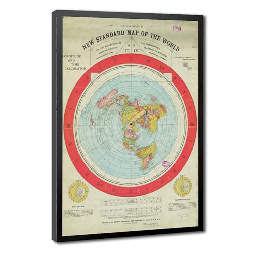 Carte du monde standard Alexander Gleason 1892 tableau impression sur toile salon