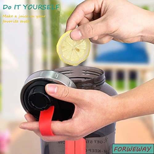 FORWEWAY Large Sports Water Bottle 2.2l Eco-friendly BPA-free Leak-proof Extra-strong Reusable Durable Gym Bottle Water jug with Tracker Big Water Container for Outdoor Fitness Cycling Hiking Camping