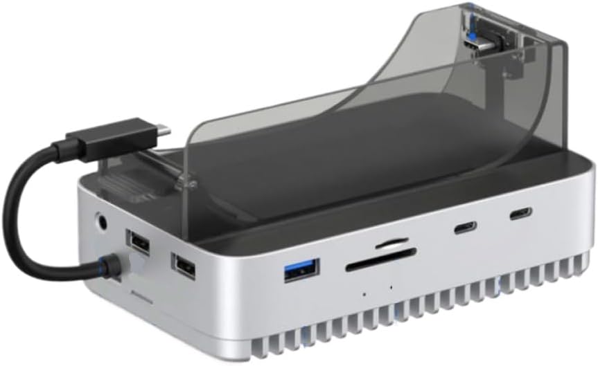 40Gbps M4 Dock Stand with M 2 NVMe SSD Enclosure 40Gbps USB C A TF SD Hub Compatible with M4 M4 Pro 2024