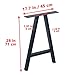 MBQQ 2 Pcs Rustic Decory Metal Desk & Dining Table Legs - Heavy Duty Industrial Modern A Shape Iron Bench Legs (H28'xW17.7')
