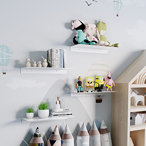 Veefos Bathroom Shelf Floating Shelf Wall Mounted, Metal Wall Shelf Bathroom Storage Shelf Bathroom Organizer Countertop, Aluminum, White(1 Pack, 15.6 Inch) #TOP4