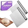 ZeriLion 2 Pack Stainless Steel Dough Cutter Scraper Set - Bench Scraper & Pastry Knife with Measuring Marks - Bread Dough Baking Professional Kitchen Tool