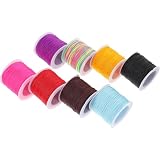 HOUDERCO DIY Häkelgarn Nylon 0,8mm 8 Rollen 50m Portabel Farbiges Strickgarn für Armbänder zum Basteln und Handmade Rope