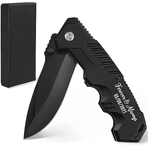 Men Gifts, Custom Personalized Engraved Pocket Knife, Gifts For Boyfriend Husband Fiancé Groom Dad Brother Friend Son Groomsmen, Birthday Valentines Day Anniversary Christmas Fathers Day Gift For Him Cover