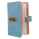 Healeved Geldspar Organizer mit Passwortschloss Pu Einband 17,5x11cm Sichere Sparbuch Aufbewahrung für Bargeld und Belege Tragbarer Budgetplaner für Alltag und Reisen