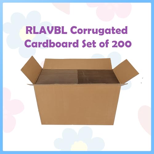 Image of RLAVBL 200 Pack 8.5x11 Corrugated Cardboard Sheets, Flat Cardboard Inserts for Shipping, Mailing, Packing, DIY Crafts