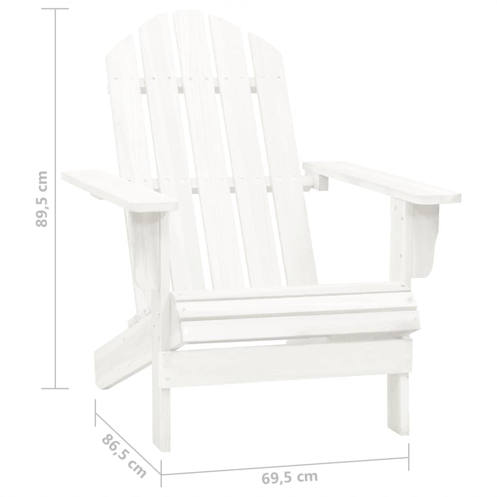 homiuse Adirondack Adirondack Silla de jardín blanca Adirondack Silla Muebles de jardín Silla Loungesessel GartenstüHle Armlehnstuhl Gartenstuhl Mecedora Madera con Mesa Madera Maciza Abeto 69,5 x