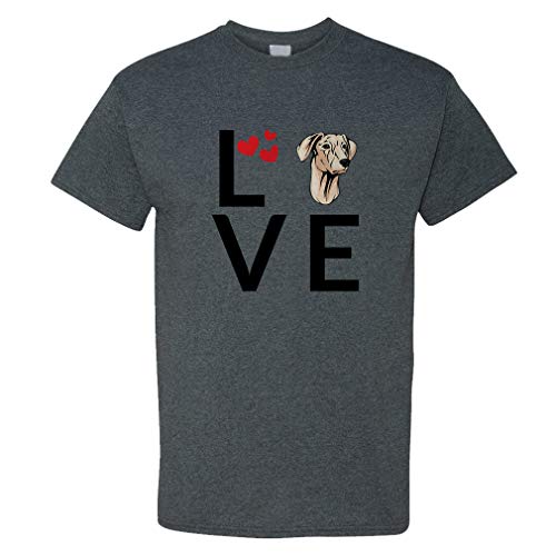 Custom Funny Graphic T Shirts for Men Love Hearts Sloughi Dog Cotton Top Smoke Design Only 3X Large