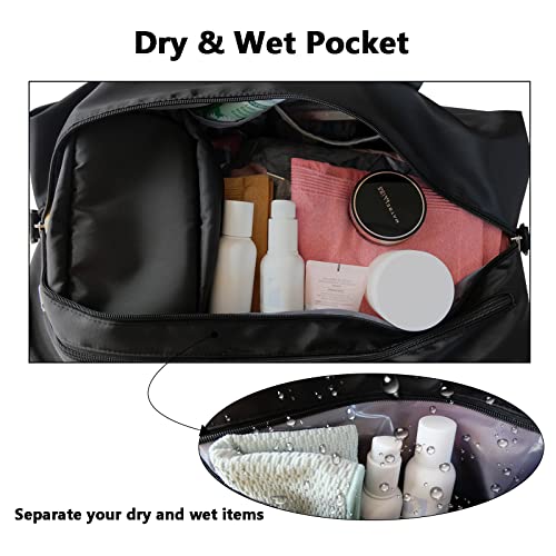 Sport Duffle Bag For Men Women, Gym Bag With Yoga Mat Holder And Shoe Compartment Yoga Bag Workout Overnight Weekender Travel Duffle Bags With Luggage Sleeve (Sports Duffel Bags, Black) #TOP2