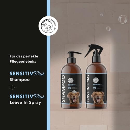 Annimally Sensitiv Plus Conditioner - Natürliche pflegende SpüLung für Sensible Hunde & Welpen, Seidiges Fell mit Sheabutter, ph-neutral, ohne Silikone, Parabene & künstliche Duftstoffe - 500 ml