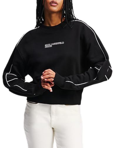 Karl Lagerfeld Jeans, Mujeres, Sudadera con Ribetes Y Corte...