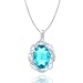 Osiana"Fall in Love"CZ Crystal Pendant Fashion Women's Necklace With Swarovski Elements 18"Aqua