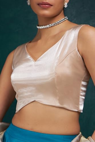 Image of Soch Womens V-Neck Tissue Princess Line Padded Sleeveless Blouse