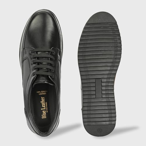 Image of Blue Leather by Centrino Genuine Leather Slip-On Men's Formal Shoe |Stylish with Soft Cushioned Insole |Trendy Non Lace-Up Design |Durable Leather with Anti-Skid Sole | Perfect for Formal Wear (3952)