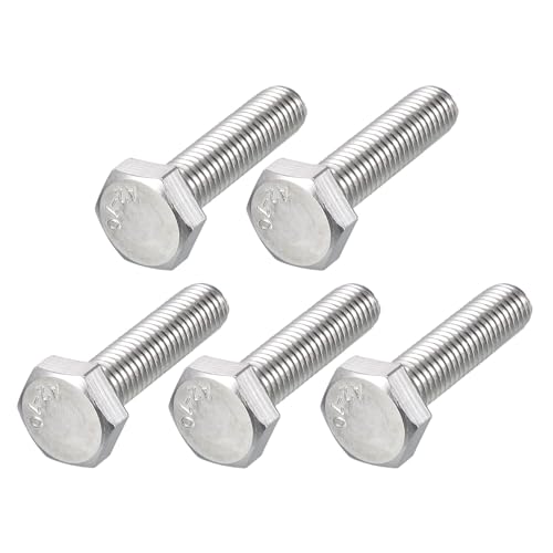 Image of METALLIXITY Hex Bolts (M10-1.5x40mm) 5Pcs, 304 Stainless Steel Coarse Fully Threaded Hex Head Screw Bolt Machine Screws - for Furniture Repair, Silver