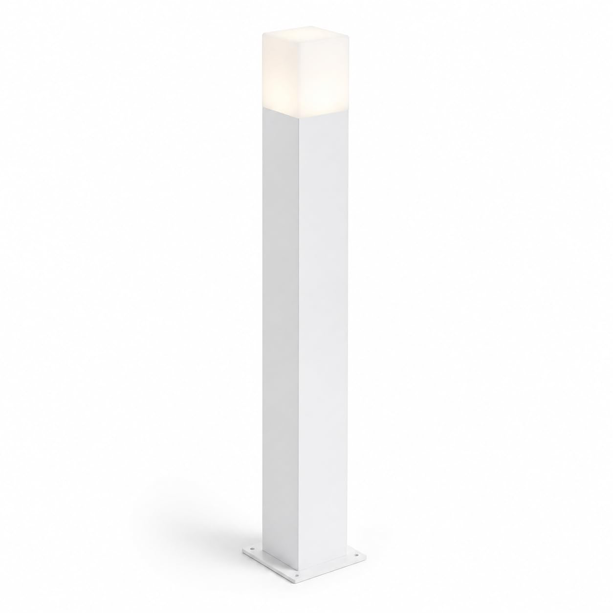 Lampioncino da Giardino E27 Bianco 74 cm Paletto Luce Esterno Moderno per Vialetti e Ingressi Attacco E27 Alluminio Diffusore Opaco IP44 (Bianco)