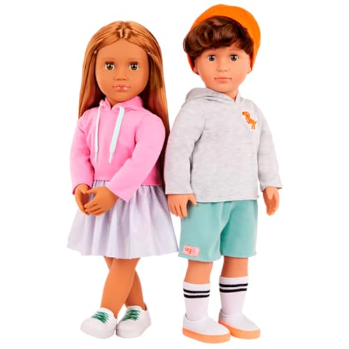 Poupées 46 cm Lizzie & Oliver Our Generation avec yeux mobiles et corps doux pour enfant