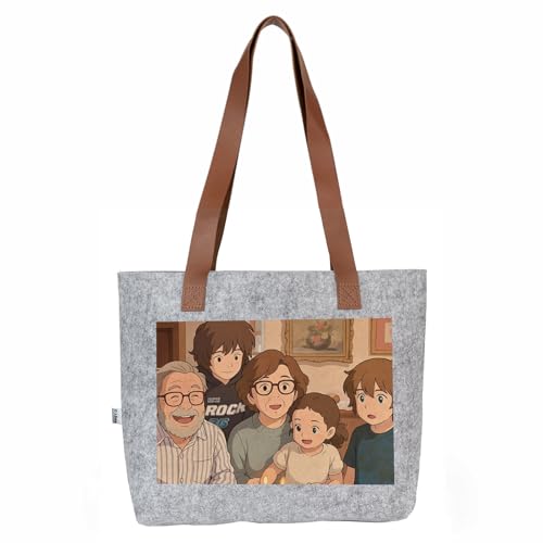 Wanapix | Bolso Gris Personalizado de Fieltro | Bolso de Hombro tipo Shopper | Personaliza con Foto, Nombre, Iniciales o Textos | Asas Largas Reforzadas | Bolsa Ecológica | 100% Personalizado Wanapix | Bolso Gris Personalizado de Fieltro | Bolso de Hombro tipo Shopper | Personaliza con Foto, Nombre, Iniciales o Textos | Asas Largas Reforzadas | Bolsa Ecológica | 100% Personalizado
