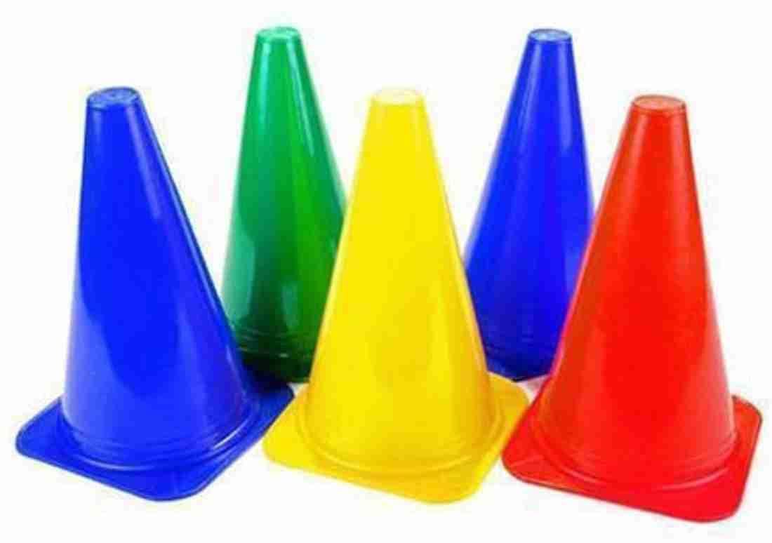 HYORTS® Training Cones, 6 inches(15.24 cm), Set of 5, Multi-Colour Sports Agility Markers for Football,Cricket Basketball and Many More-image-39
