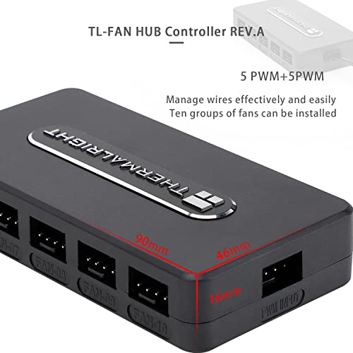 Image of Thermalright Integrated 10-Port 4 Pin PC Fan Controller Hub, 12V Support for up to 10 Fans, SATA Power Cord Direct Input