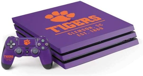 Skinit Decal Gaming Skin Compatible with PS4 Pro Bundle - Officially Licensed Clemson University Tigers Logo Design