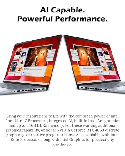 Image of Dell Inspiron 16 Plus 7640 Laptop Computer - NVIDIA RTX 4060, 16 inch 2.5K 120Hz Anti-Glare Display, Intel 16-Core Ultra 7 155H, Backlit KB, AI Copilot, Win 11 Pro, 64GB RAM, 4TB SSD