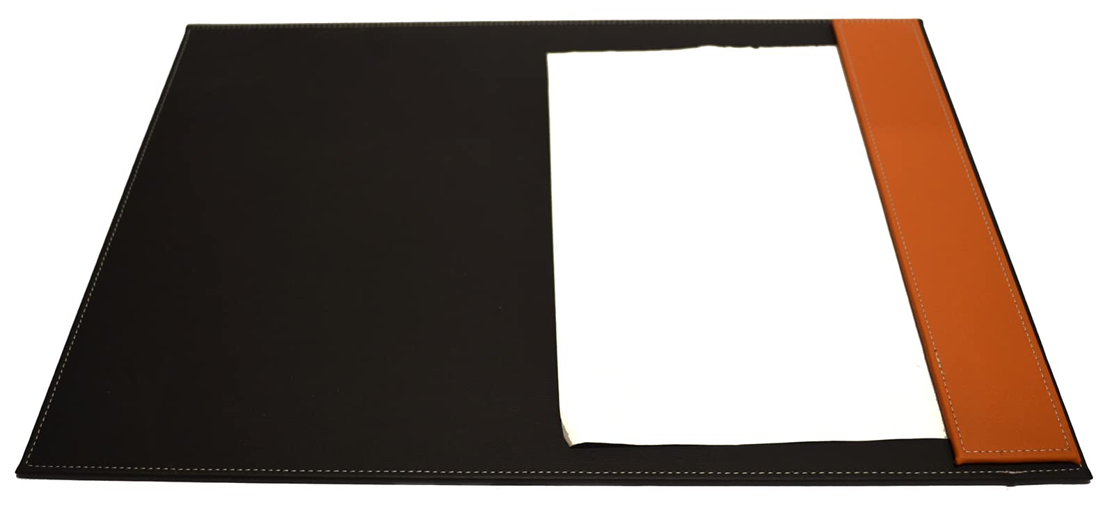 Oggettando - Schreibtischset aus Kunstleder mit Zubehör bestehend aus Schreibunterlage mit Seitenstreifen, Dokumentenablage, Taschenleerer, Stifthalter, Kartenhalter (Orange)
