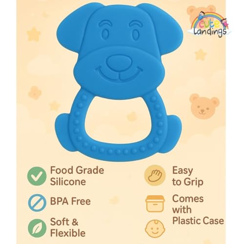 Image of Silicone Teething Toy for Newborn Baby Boys & Girls | BPA-Free, Food-Grade | Gum Relief, Chewing Aid |Teether| Easy-to-Grip Essentials (3+ Months)