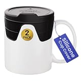 Jokari Silicone Cup Cover 2 Pack Stretch Fit Spill-Proof Coffee Mug Lid