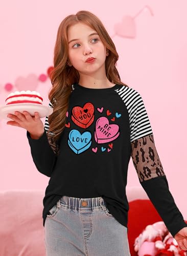 Image of BesserBay Girls St Patrick's Day Raglan Shirt Irish Sequin Lucky Stripe Shamrock Graphic Top 4-14 Years