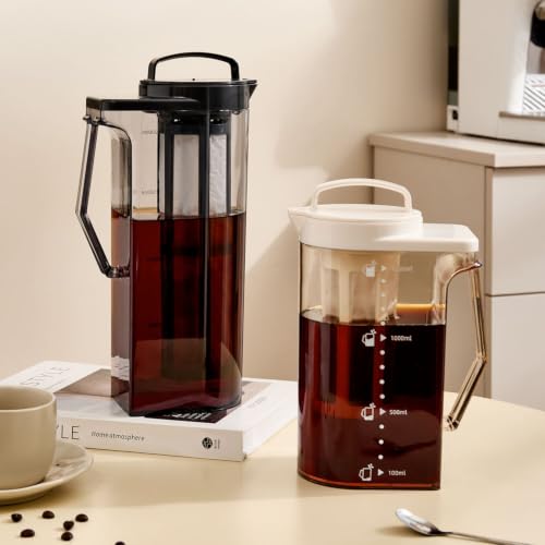 Image of Soko 2.2 Litre Cold Brew Coffee & Tea Maker with Filter | BPA-Free Plastic Jar, Airtight Iced Pitcher with Leak-Proof Lid & Wide Mouth Kettle Design | Easy for Brewing Drinks at Home - Black