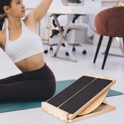 Planche inclinée en bois mollets et squats avec surface antidérapante réglable