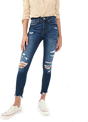 Aeropostale Medium Wash Ripped Raw Trim 