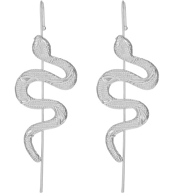 See full amazon price history chart for El Regalo 1 Pair Snake Crawler Pin Earrings- Fancy Snake Ear Hook Clip Punk Earring | Boho Ear Crawler Earrings with Snake Design (Silver) El Regalo 1 Pair Snake Crawler Pin Earrings- Fancy Snake Ear Hook Clip Punk Earring | Boho Ear Crawler Earrings with Snake Design (Silver) (B0CZ6RJ1V1) Amazon Price History, Amazon Price Tracker