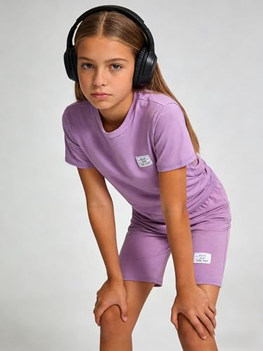 Image of Tween Girls Clothes Summer Short Sleeve T-Shirt and Shorts Set Casual Two Pieces Outfit Size 8 13