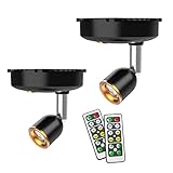 Shineled Wireless Spotlight, Led Picture Light, Accent Light, 2 Pack Battery Operated Spotlights Indoor with Rotatable Light Head for Paintings, Dartboard, Bedroom