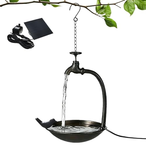 Bebedero solar para pájaros con flujo automático de agua exterior 2