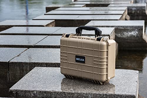 Image of MEIJIA All Weather IP67 Waterproof Hard Camera Case,Hard Protective Case,Hard Case with Customizable Foam,Fit Use of Drones,Camera,Equipments,Pistols(Desert Tan,15.98x12.99x6.85inches)