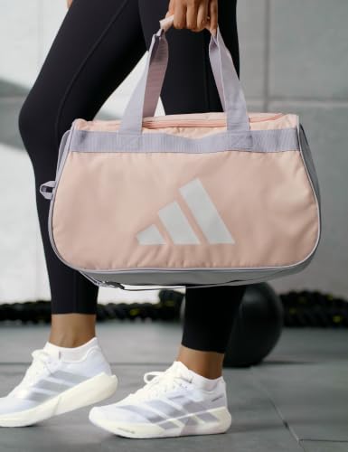 Image of adidas Power Gym Bag - Lightweight Small Duffel, Blush Pink /White /Halo Silver Grey, OSFA
