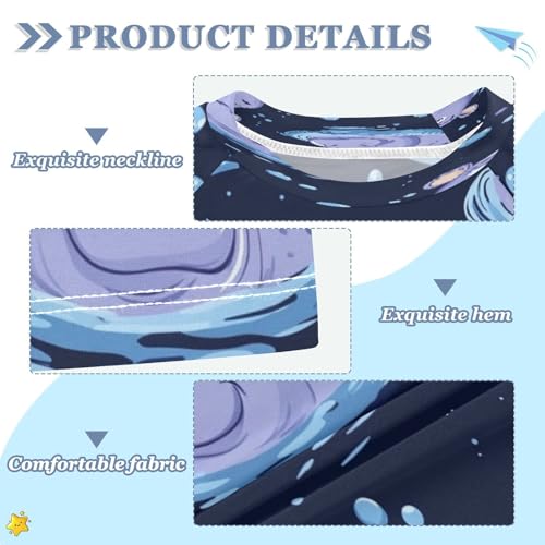 Kids Swimsuit Hippo Animal Purple Cartoon Sunscreen T-Shirts Swimwear Sets UPF 50+3