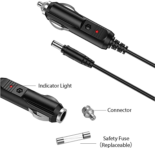 DKKPIA Car DC Adapter for Cen-Tech CenTech 3 in 1 38391 Portable Power Pack 12 Volt 12VDC Jump Start Auto Vehicle Boat RV Camper Cigarette Lighter Plug Power Supply Cord Cable Charger PSU