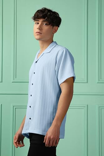 Image of Men's Striped Half Sleeve Polycotton Shirt | Casual & Formal Wear | Comfortable & Stylish
