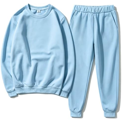 Conjunto con capucha para niñas de estilo holgado monocolor y pantalón liso