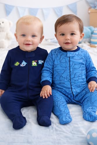 Image of TuddyBuddy 100% Cotton Multi Color Zipper Romper Sleepsuit /Romper /Jumpsuit for Baby Boy & Baby Girl